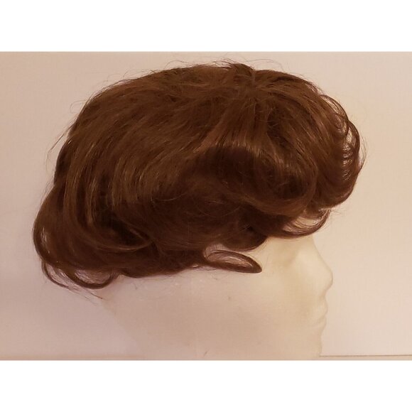 Vtg Hairpiece Human Hair Wig Layered Wavy Crown Medium Brown Wiglet Lloyds main image 4
